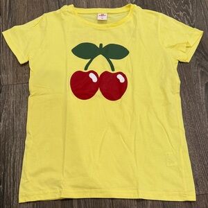 PACHA Yellow Tee with Cherry Graphic